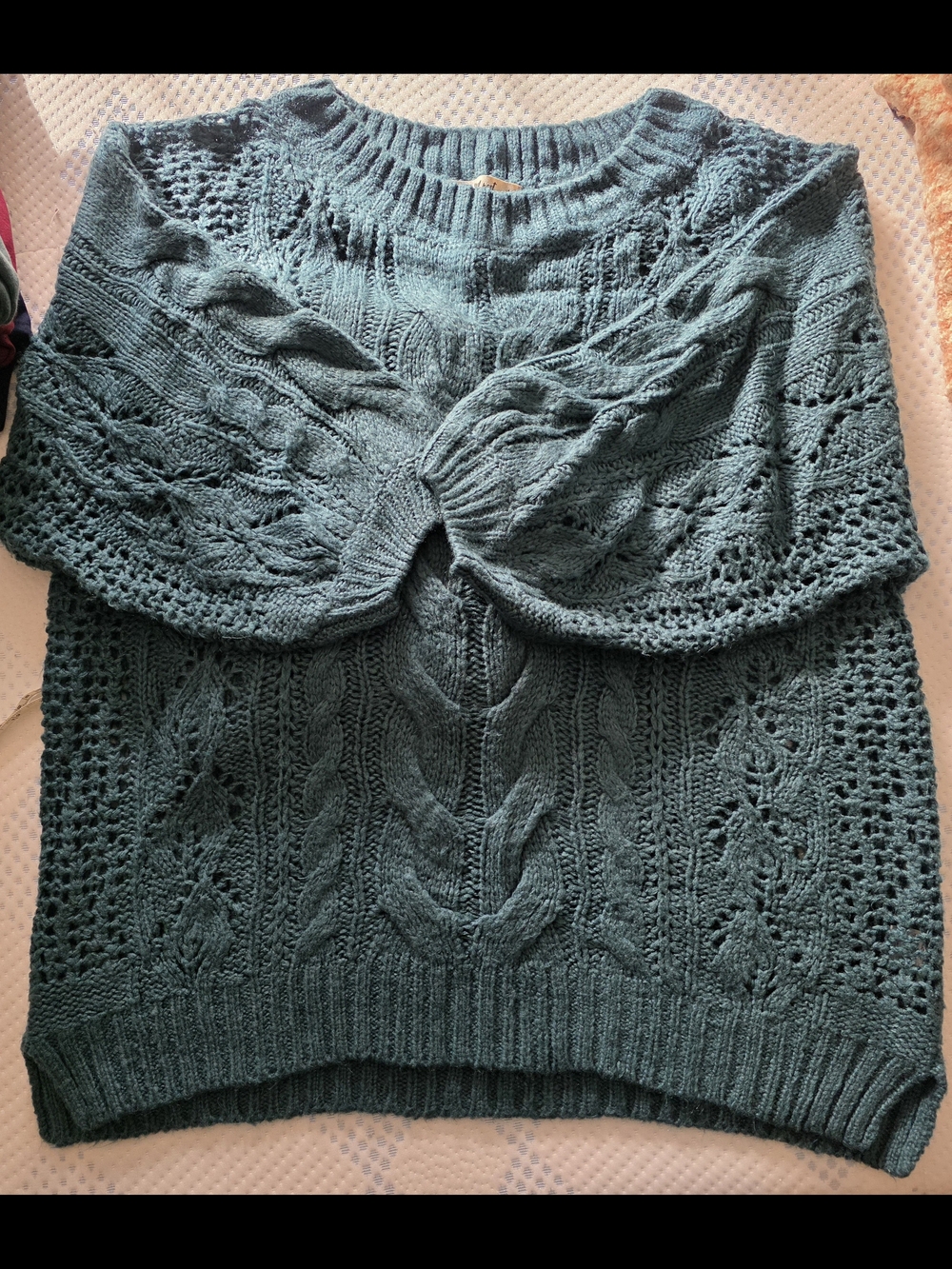 Teal Cable Knit Women's Sweater